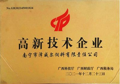 南寧澤威爾獲評(píng)2021年高新技術(shù)企業(yè)